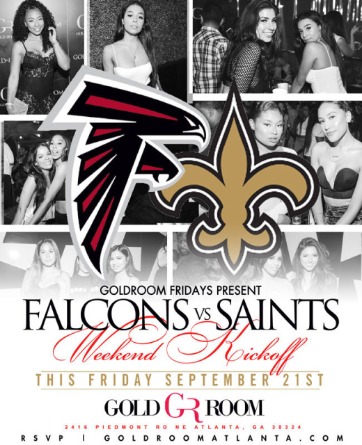 Gold room Fridays : Falcons Vs Saints: hiphop Fridays