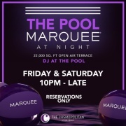 THE POOL MARQUEE AT NIGHT