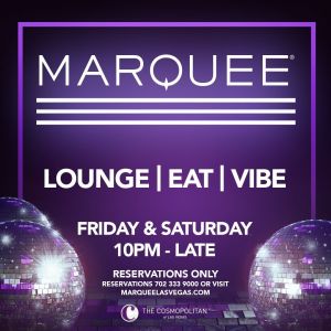 MARQUEE LOUNGE, Saturday, December 26th, 2020