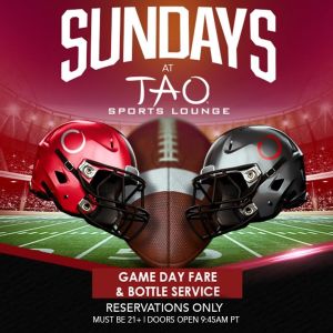 TAO SPORTS LOUNGE, Sunday, October 11th, 2020