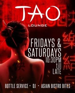 TAO LOUNGE, Saturday, November 7th, 2020
