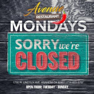 Closed, Monday, December 17th, 2018