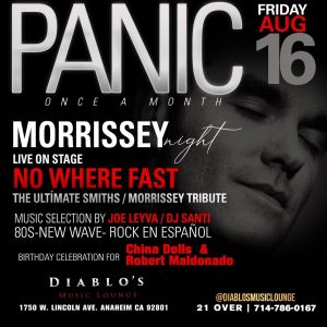 Morrissey Tribute, Friday, August 16th, 2019