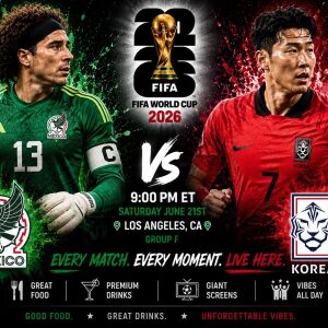 World Cup Watch Party: Thursday June 18 Mexico vs South Korea, Thursday, June 18th, 2026