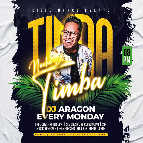 Event: NOCHES DE TIMBA with DJ ARAGON | Date: 2022-05-23
