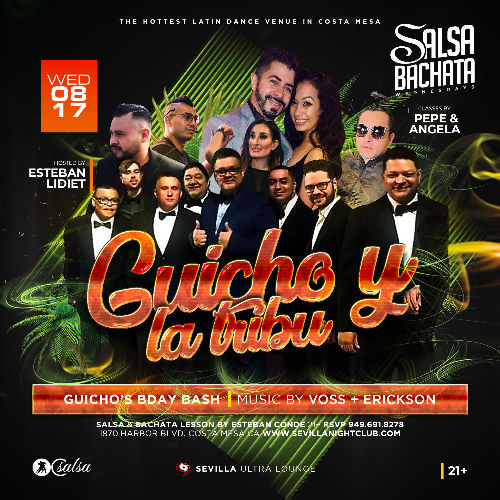 Event: GUICHO Y LA TRIBU PERFORMING LIVE - SALSA BACHATA NIGHTS | Date: 2022-08-17