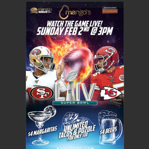 Super Bowl Watch Party, Sunday, February 2nd, 2020