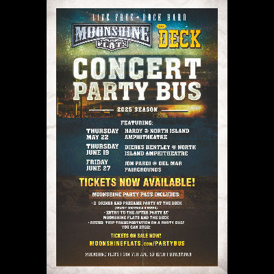 Dierks Bentley Concert Party Bus at Moonshine Flats, Thursday, June 19th, 2025