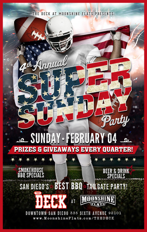 4th Annual Super Sunday Party at The Deck - Moonshine Flats