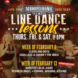 Line Dance Lessons at Moonshine Flats, Thursday, February 6th, 2025