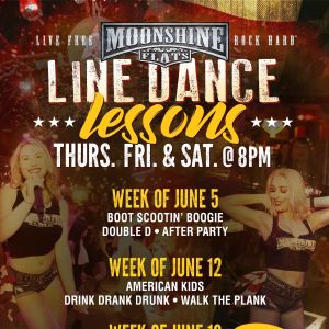Line Dance Lessons at Moonshine Flats, Thursday, June 26th, 2025