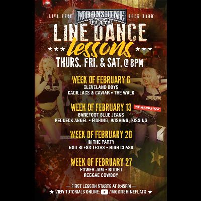 Line Dance Lessons at Moonshine Flats, Thursday, February 6th, 2025