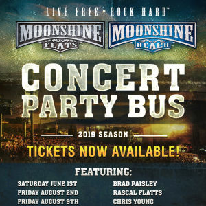 Party Bus to Chris Young with Chris Janson from Moonshine FLATS, Friday, August 9th, 2019