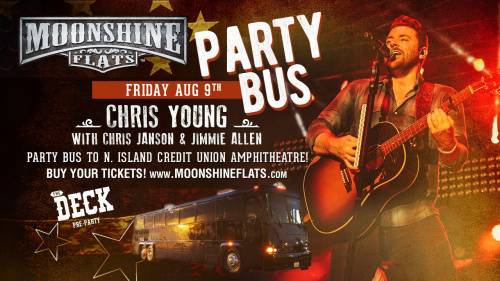 Party Bus to Chris Young with Chris Janson and Jimmie Allen from Moonshine FLATS - Moonshine Flats