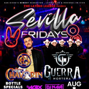 SEVILLA FRIDAYS - Premier Resident Deejays every week., Friday, August 1st, 2025