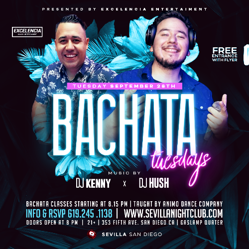Event: BACHATA NIGHTS - HUSH + KENNY | Date: 2021-09-28