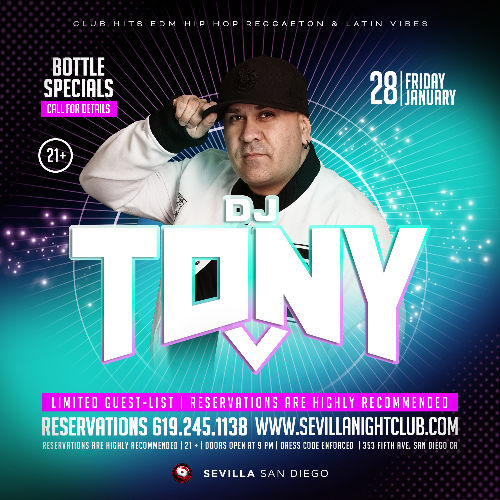 Event: FRIDAY NIGHT WE PARTY WITH DJ TONY V | Date: 2022-01-28