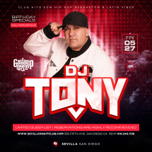 This Friday Night with TONY V in the mix