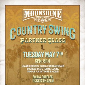 Country Swing Partner Dance Class at Moonshine Beach, Tuesday, May 7th, 2024