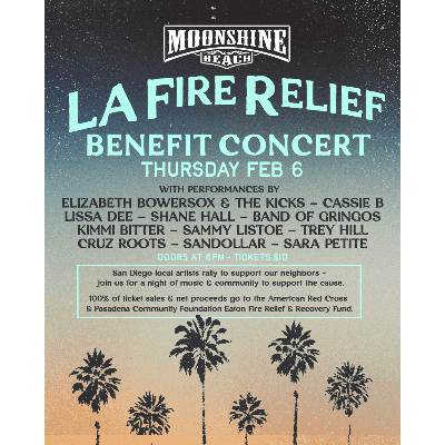 LA Fire Relief Benefit Concert at Moonshine Beach, Thursday, February 6th, 2025