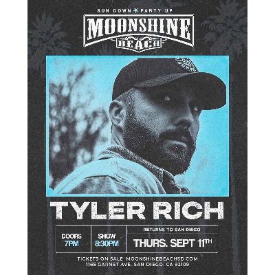 Tyler Rich Live in Concert at Moonshine Beach, Thursday, September 11th, 2025