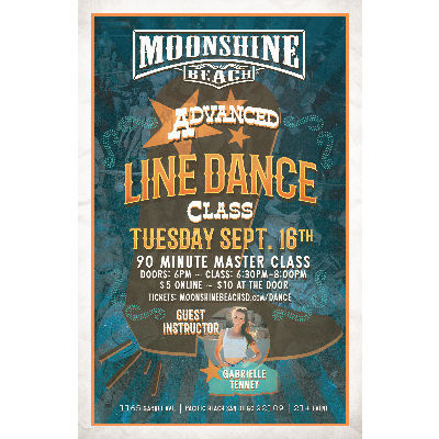 Advanced Line Dance Class at Moonshine Beach, Tuesday, September 16th, 2025