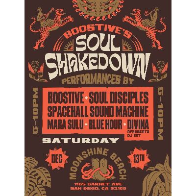Boostive's Soul Shakedown at Moonshine Beach, Saturday, December 13th, 2025