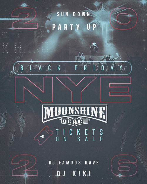 NYE 2026 with Famous Dave & Kiki at Moonshine Beach - Moonshine Beach