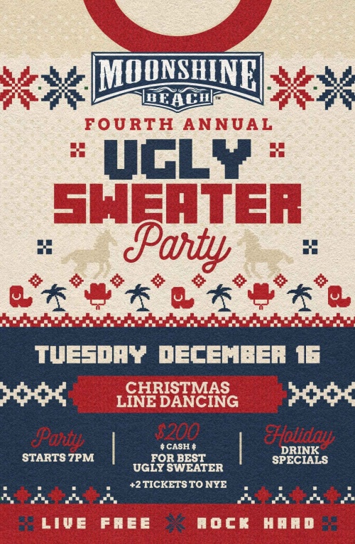 Ugly Sweater Line Dance Party at Moonshine Beach - Moonshine Beach