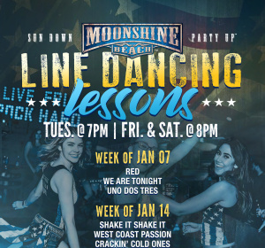Taco Tuesday and Line Dancing Lessons at Moonshine Beach, Tuesday, January 28th, 2020