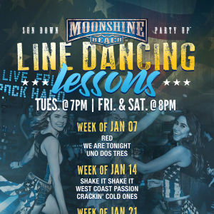 Taco Tuesday and Line Dancing Lessons at Moonshine Beach, Tuesday, January 28th, 2020