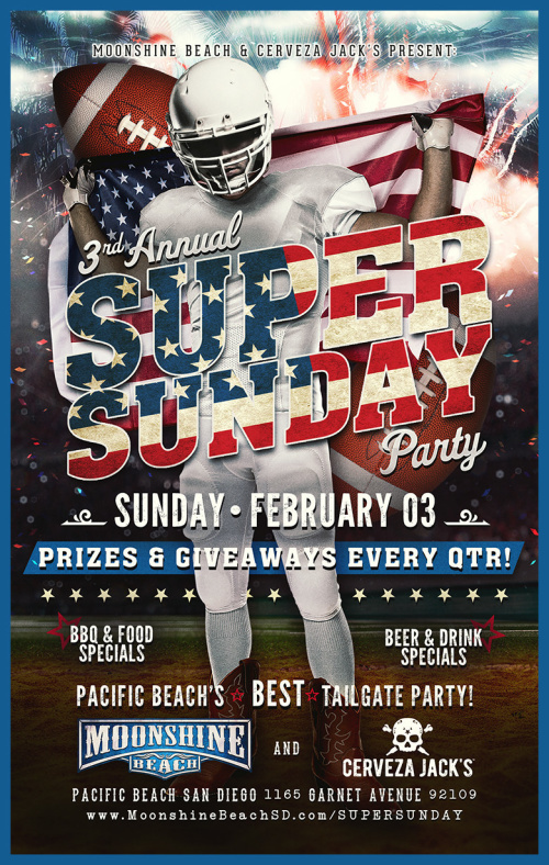 3rd Annual Super Sunday Party at Moonshine Beach and Cerveza Jack's - Moonshine Beach