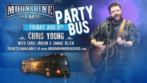 Party Bus to Chris Young with Chris Janson and Jimmie Allen from Moonshine BEACH - Moonshine Beach