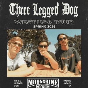 Three Legged Dog Live in Concert with The Bay Birds at Moonshine Beach, Saturday, June 20th, 2026