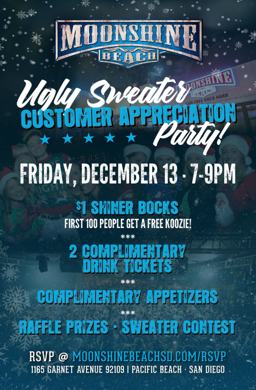 Ugly Sweater Customer Appreciation Party at Moonshine Beach - Moonshine Beach