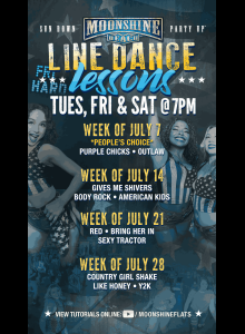 Line Dance Lessons at Moonshine Beach