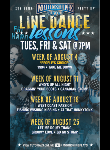 Line Dance Lessons at Moonshine Beach