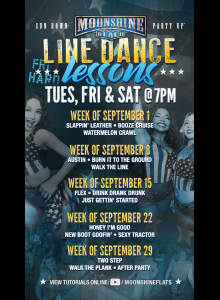 Line Dance Lessons at Moonshine Beach