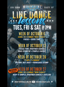 Line Dance Lessons at Moonshine Beach