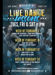 Line Dance Lessons at Moonshine Beach