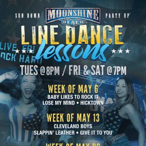 Line Dance Lessons at Moonshine Beach, Tuesday, May 6th, 2025