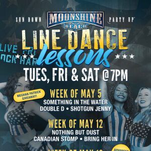 Line Dance Lessons at Moonshine Beach, Tuesday, May 5th, 2026