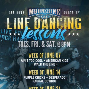 Line Dancing Lessons at Moonshine Beach, Tuesday, July 12th, 2022