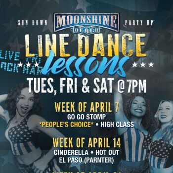 Line Dance Lessons at Moonshine Beach