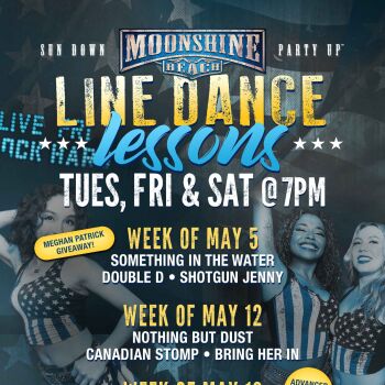 Line Dance Lessons at Moonshine Beach
