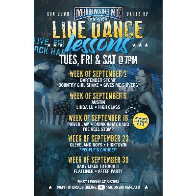 Line Dance Lessons at Moonshine Beach, Tuesday, September 2nd, 2025