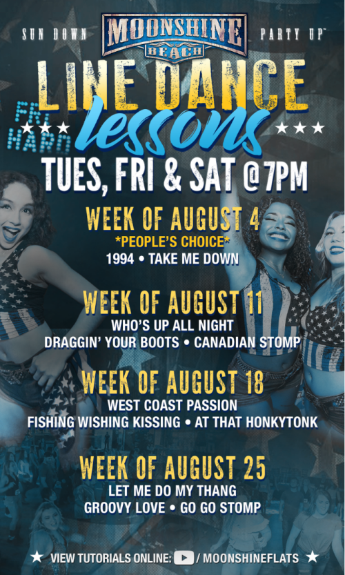 Line Dance Lessons at Moonshine Beach - Moonshine Beach