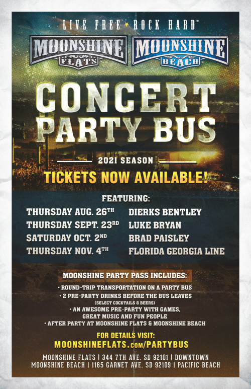 Brad Paisley Concert Party Bus from Moonshine Beach - Moonshine Beach
