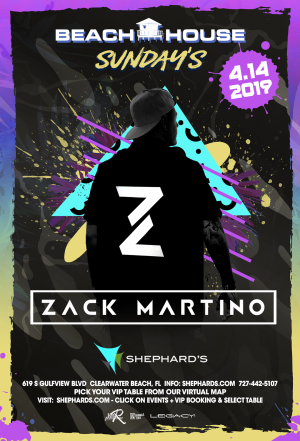 Zack Martino at Beach House Sundays, Sunday, April 14th, 2019