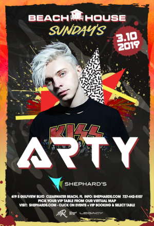 Arty at Beach House Sundays, Sunday, March 10th, 2019